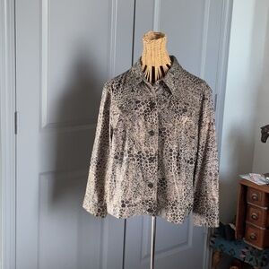 Women's Ruby Rd. Beige & Brown Print Jacket Size 18
